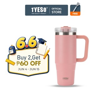 TYESO® Vacuum Insulated Tumbler Coffee Mug Leak Proof With handle/Straw Stainless Steel Water Bottle Keep Cold/Hot TS-8866/8868