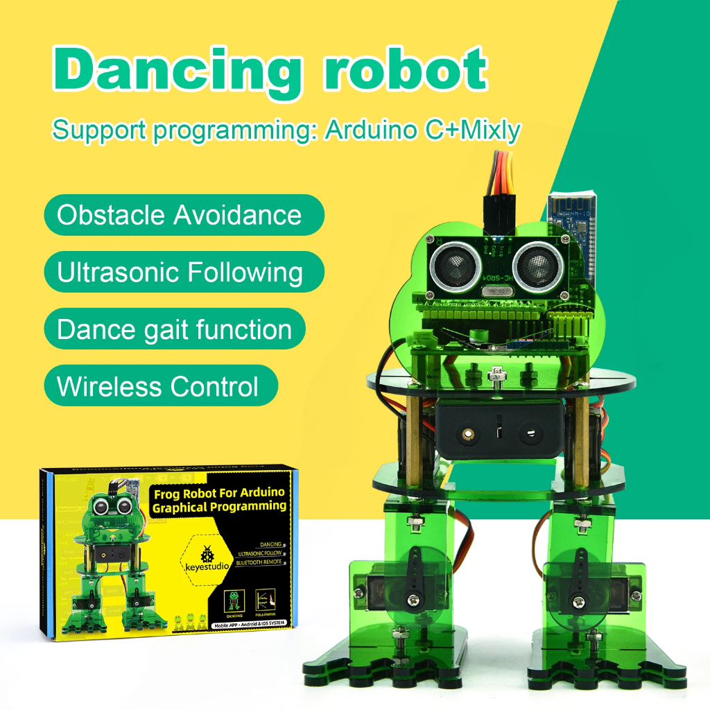 ชุดรถหุ่นยนต์กบ Keyestudio สําหรับ Arduino เข้ากันได้กับ Arduino Nano