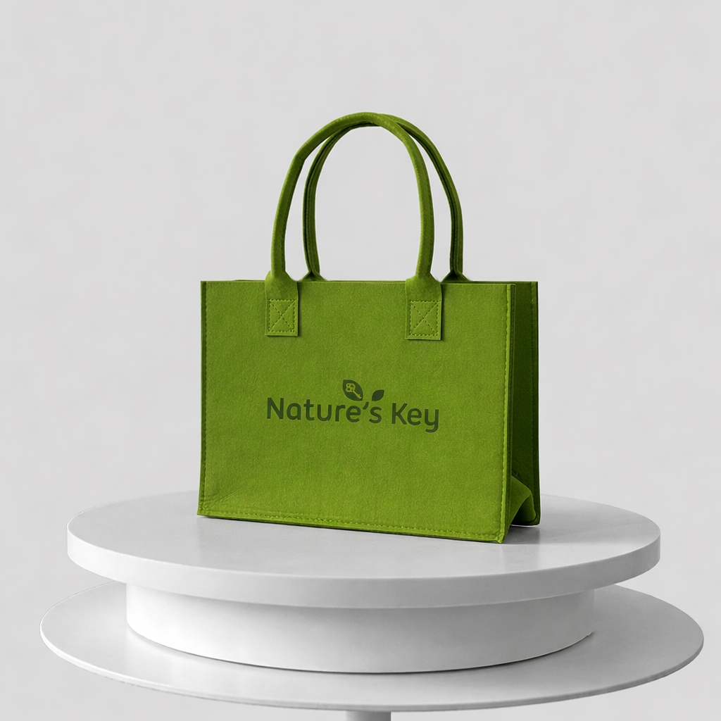 [ของแถม]Nature's Key กระเป๋าผ้าเขียวสดใส น้ำหนักเบา ใส่ของได้จุ เหมาะพกไปทำงานหรือช้อปปิ้ง