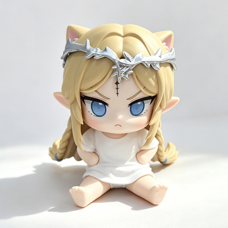 Wuthering Waves รุ่น Q ตําแหน่งนั่งหูแมว Cathy Fairy Queen PVC Action Figure รุ่น GK รูปปั้นเดสก์ท็อปคอลเลกชันตกแต่งตุ๊กตาของเล่น
