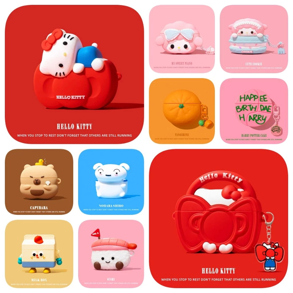 รูปแบบสร้างสรรค์สําหรับ AirPods4/4ANC(2024)3/Pro/Pro2/Pro3 เคสซิลิโคนอ่อนนุ่มพร้อมจี้