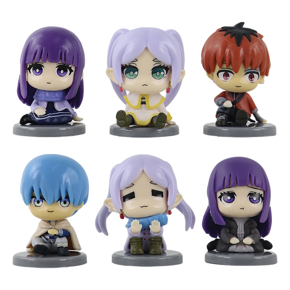 6 ชิ้น/เซ็ตอะนิเมะ Elf Frieren รุ่น Q นั่งตําแหน่ง Series Magic ผจญภัยแผนที่ Fern Frieren Stark Himmel PVC Action Figure ตุ๊กตาของเล่น