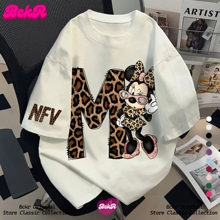 【จัดส่งตลอด 24 ชั่วโมง】🔥 BCKR ลายหนู คอกลม เสื้อ oversize 🐭 ชุดหน้าร้อน ผู้หญิง tshirt YG6277