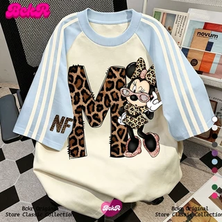 【จัดส่งตลอด 24 ชั่วโมง】🔥 BCKR ลายหนู คอกลม เสื้อ oversize 🐭 ชุดหน้าร้อน ผู้หญิง tshirt YG6277