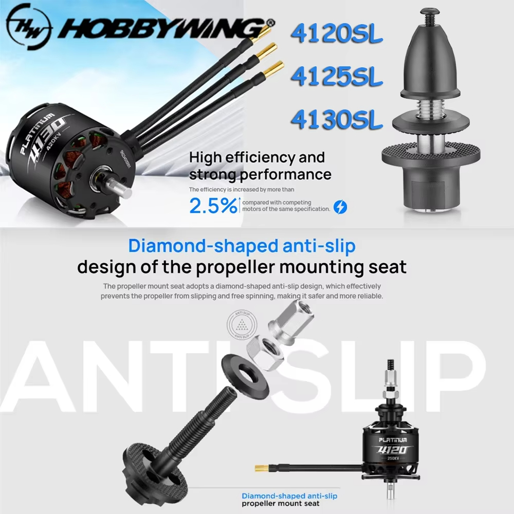 Hobbywing Platinum 4120/415/4130 SL มอเตอร์ไร้แปรงถ่าน 250/450/500/580/610KV 6-12S Lipo สําหรับเครื่