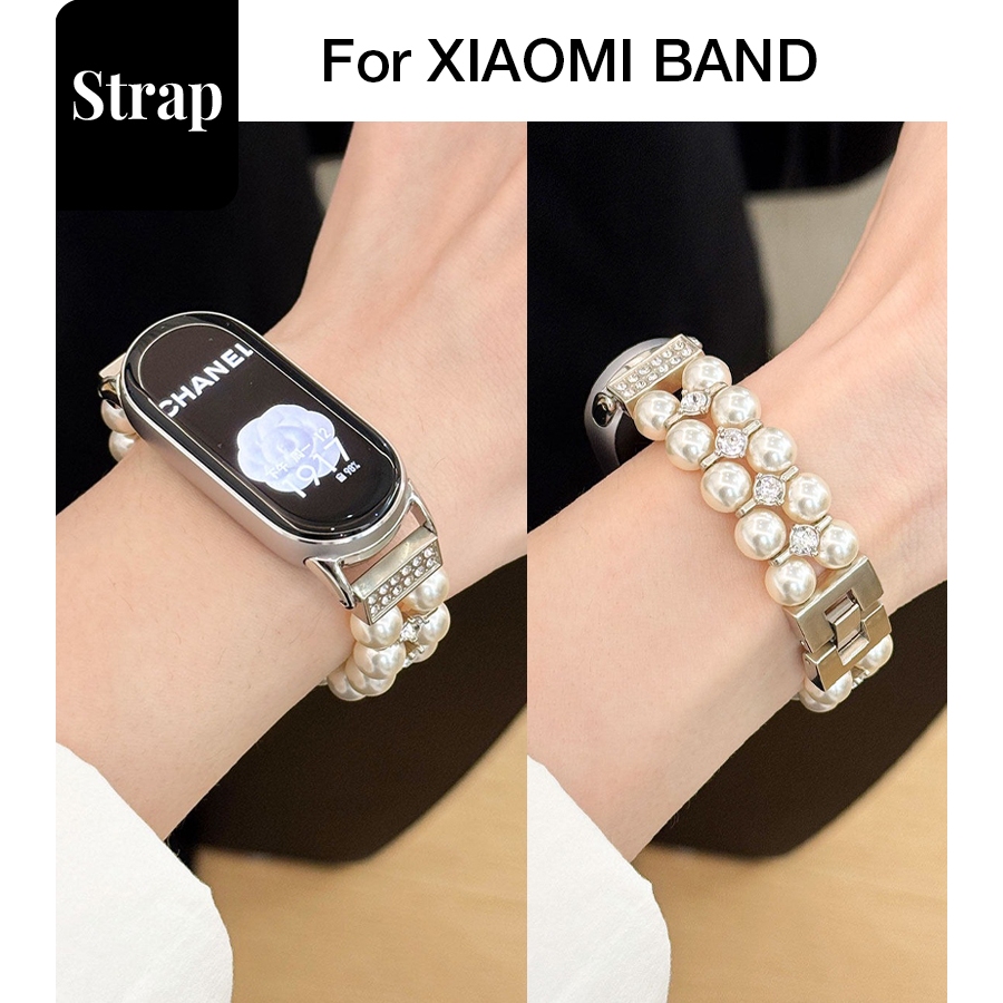 สุภาพสตรี High-End Zircon Double Row Pearl สร้อยข้อมือเหมาะสําหรับสร้อยข้อมือ Xiaomi 10 nfc 9 9nfc 8