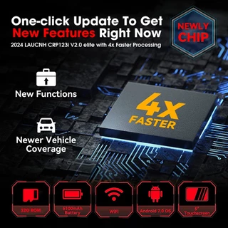 LAUNCH CRP123I V2.0 Elite OBD2 เครื่องสแกนเนอร์เครื่องมือวินิจฉัย 2026 Lifetime Free Update เครื่องยนต์ ABS SRS Transmission สแกนเนอร์รถยนต์