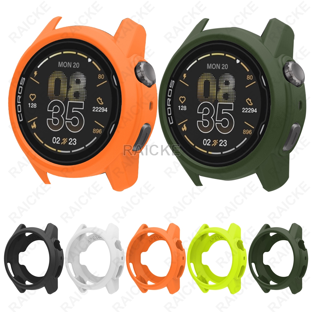 เคสซิลิโคนอ่อนนุ่มครึ่งเชลล์ป้องกันหน้าจอสําหรับ COROS APEX 4 46MM / APEX 4 42MM / PACE 4
