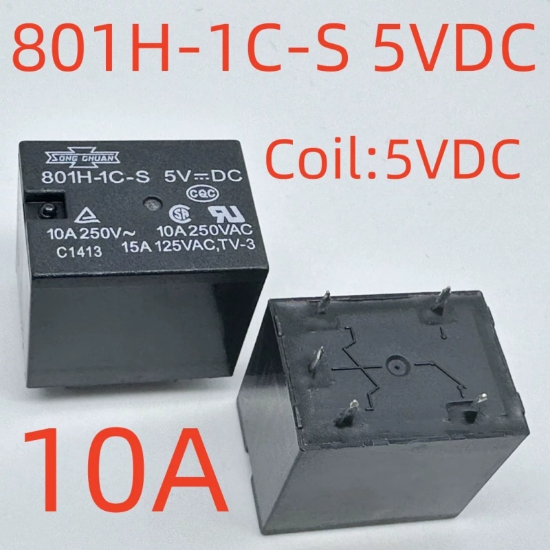 รีเลย์ 801H-1C-S 5 12V 5 Pins 10A