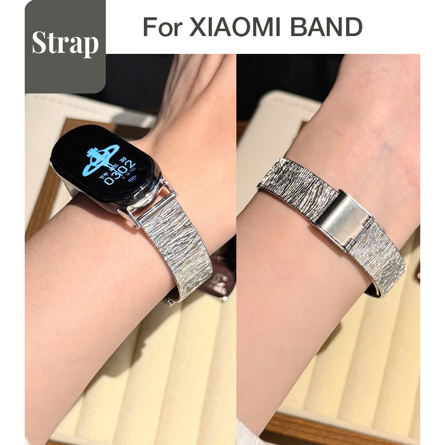 สุภาพสตรี High-End Feel Fine Textured Metal Buckle Strap เหมาะสําหรับสร้อยข้อมือ Xiaomi 10 nfc 9 9nf