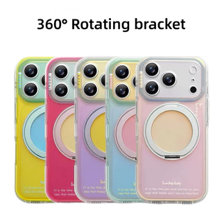 【Laser IMD hard case/Rotatable bracket/Pink】เคส compatible for iPhone 14 15 16 17 pro max case
