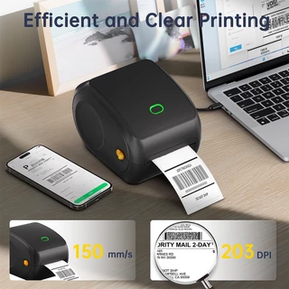 FlashLabel Thermal Printer Y468 เครื่องปริ้นออเดอร์ USB สามารถพิมพ์คำสั่งซื้อขนาด A6/A7 บันทึกการจัดส่ง บาร์โค้ดสำหรับการจัดส่ง Barcode เครื่องปริ้นใบปะหน้าพัสดุ ฉลากสินค้า USB+Bluetooth Thermal Printer เครื่องพิมพ์ฉลากความร้อน