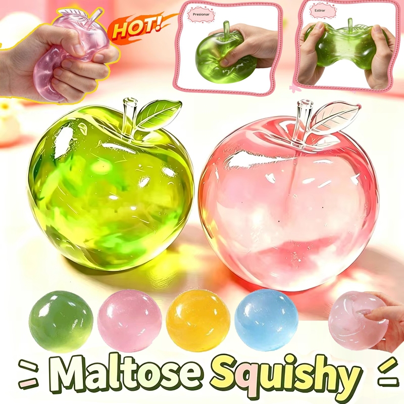 2 ชิ้น Squishy Apple บีบของเล่นบรรเทาความเครียด Ball Soft Fidget Sensory ของเล่นสําหรับ ADHD ออทิสติกช้า Rebound บีบของเล่น