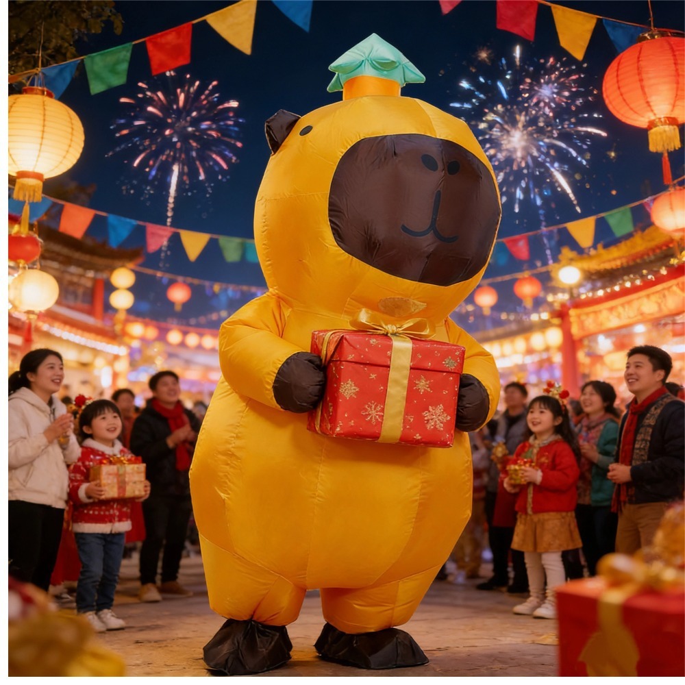 Inflatable Pakaian Capybara Kembung เครื่องแต่งกายคอสเพลย์ Mascot Inflatable Monster ชุดปาร์ตี้ฮาโลวีนเครื่องแต่งกายสําหรับผู้ใหญ่
