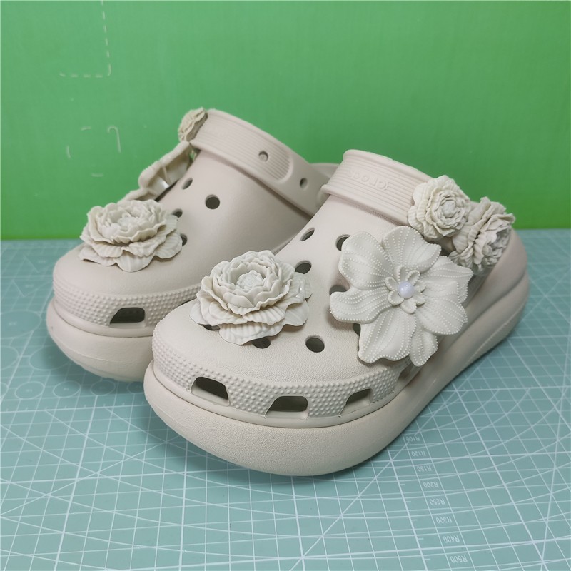 Original 100% Puff Joint Bouquet Hole รองเท้าสําหรับผู้ชายและผู้หญิงรองเท้าชายหาด | 207521