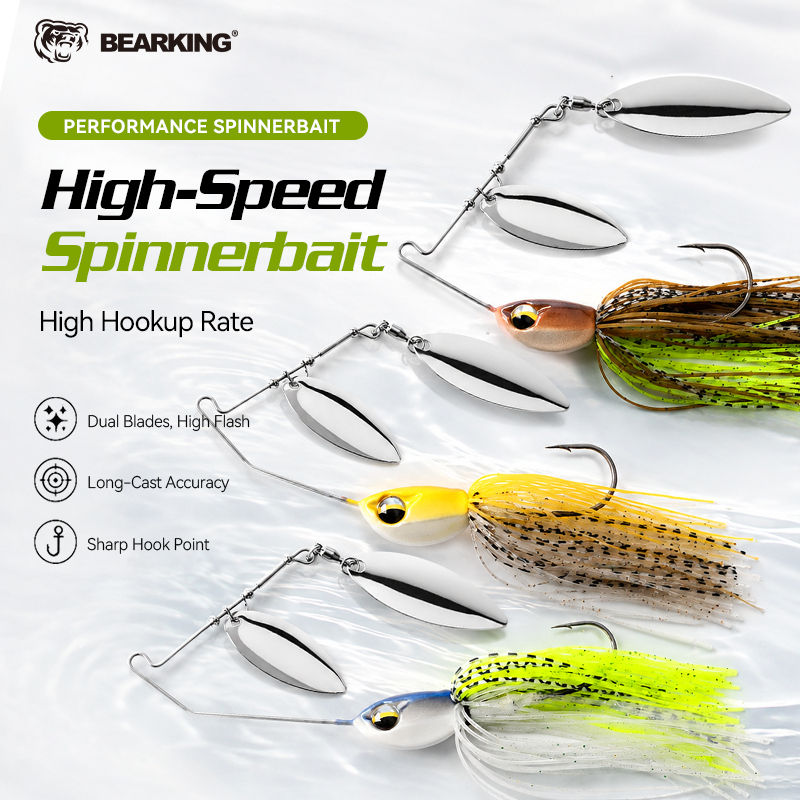 BEARKING Spinner เหยื่อล่อ 7g 10g 14g ใบมีดคอมโพสิตความเร็วสูงตะขอเดี่ียวสำหรับปลาเบสและแมนดารินใช้ได้น้ำจืดและน้ำเค็ม