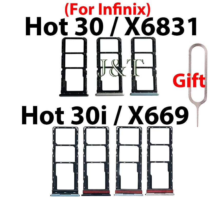 ถาดซิมสําหรับ Infinix Hot 30i 30 X669 X669C X669D X6831 ที่วางสล็อตถาดซิม
