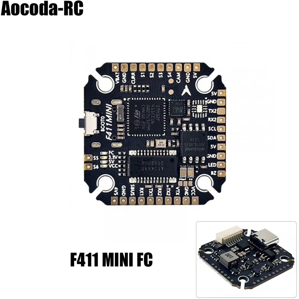 Aocoda-RC F411MINI ตัวควบคุมการบิน Built-in OSD บารอมิเตอร์ 2MB Blackbox สําหรับ RC FPV