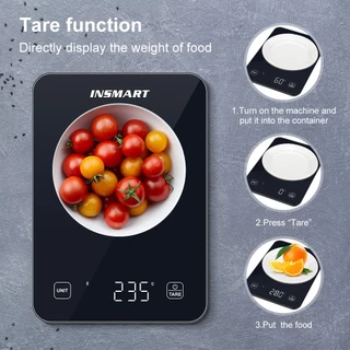 INSMART เครื่องชั่งในครัว เครื่องชั่งดิจิตอล 5หน่วยเครื่องชั่งอาหารอบที่บ้านสามารถเชื่อมต่อกับ แอป
