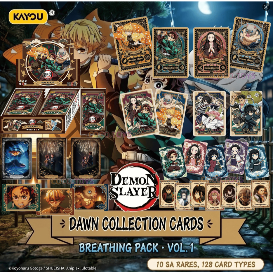 KAYOU Demon Slayer: Kimetsu no Yaiba Cards – Dawn Collection Breathing Pack Volume 1, Officially Licensed & Factory-Sealed
