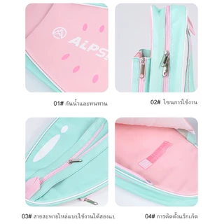 ALPSPORT กระเป๋าเป้ลายฝรั่ง Guava Backpack สีชมพูมิ้นท์ Mini Badminton Sports Bag หนังลามิเนต กันน้ำ น้ำหนักเบา ใส่ไม้แบด เสื้อผ้า ผ้าขนหนู ขวดน้ำ สะพายไหล่หรือสะพายหลัง ไปเรียน ซ้อมกีฬา เดินทาง Cute Pastel Bag ผู้หญิง นักเรียน COD น่ารัก ใช้ทุกวัน