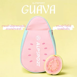 ALPSPORT กระเป๋าเป้ลายฝรั่ง Guava Backpack สีชมพูมิ้นท์ Mini Badminton Sports Bag หนังลามิเนต กันน้ำ น้ำหนักเบา ใส่ไม้แบด เสื้อผ้า ผ้าขนหนู ขวดน้ำ สะพายไหล่หรือสะพายหลัง ไปเรียน ซ้อมกีฬา เดินทาง Cute Pastel Bag ผู้หญิง นักเรียน COD น่ารัก ใช้ทุกวัน