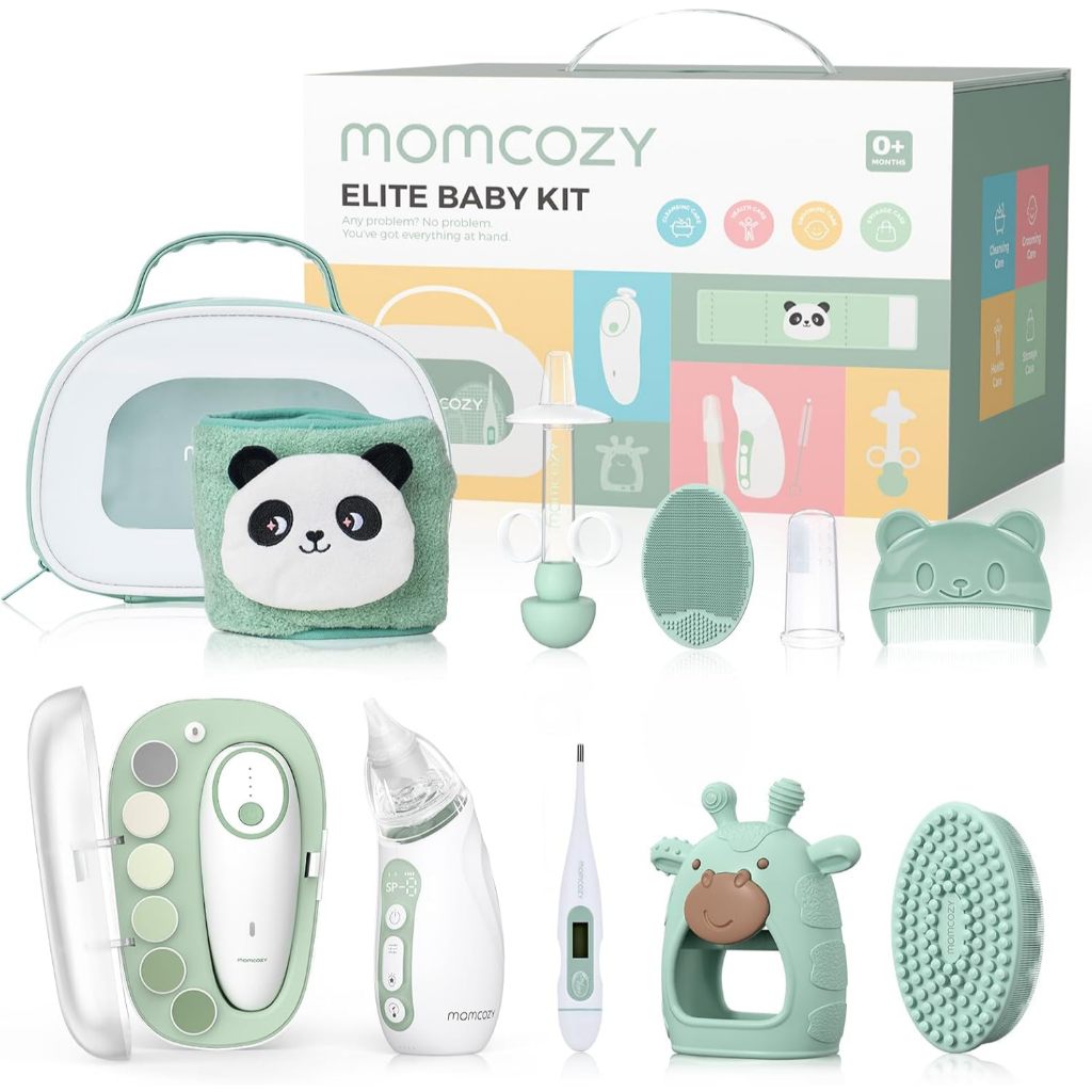 Momcozy Elite Baby Kit, Superior Baby Shower & Registry Essential Kit for Grooming & Health & Cleanser Care