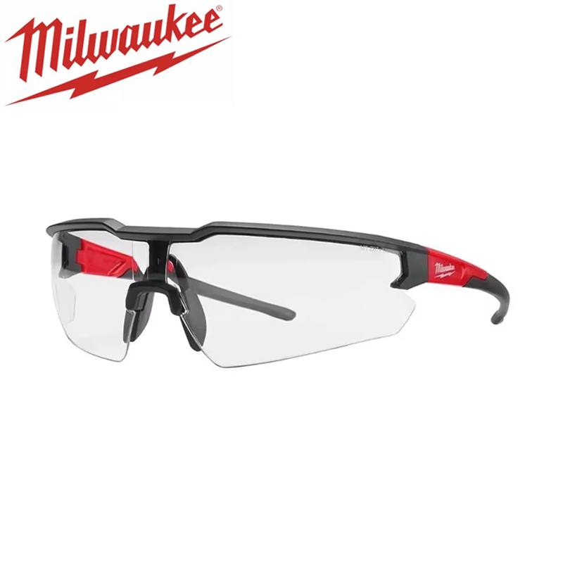 แว่นตา Milwaukee 48-73-2000A แว่นตานิรภัยแบบใสป้องกันฝ้าเลนส์กันรอยขีดข่วน