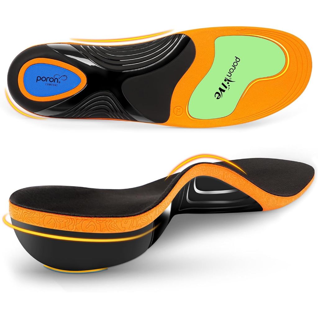 High Arch Support Orthotic Shoe Insert Relief Plantar Fasciitis, เท้าแบน, Achilles Tendonitis - ผู้ห