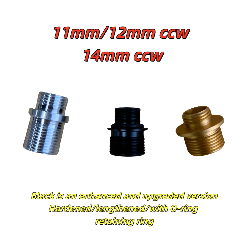 CNC 7075 Oxidation เครื่องมือสกรู 11 มม./12 มม. ccw ถึง 14 มม. อะแดปเตอร์สกรู ccw