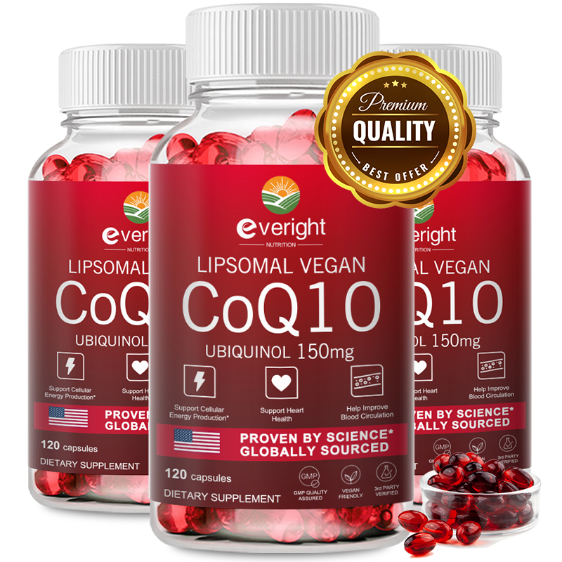 Ubiquinol CoQ10 150 มก. แคปซูลการดูดซึมสูงสําหรับสารต้านอนุมูลอิสระฟังก์ชั่นหัวใจและการผลิตพลังงาน