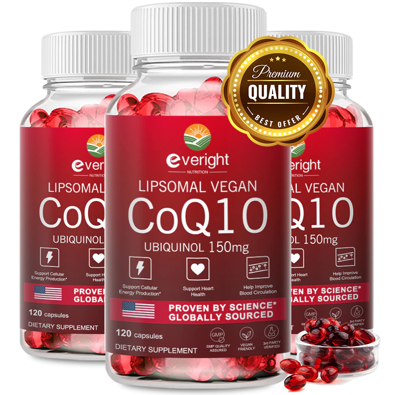 Ubiquinol CoQ10 150 มก. แคปซูลการดูดซึมสูงสําหรับสารต้านอนุมูลอิสระฟังก์ชั่นหัวใจและการผลิตพลังงาน