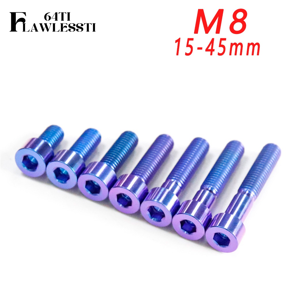 FLAWLESSTI M815-45 Gr5 Titanium Handle Bar ด้านหน้าด้านหลัง Shock ด้านหลัง Bracket Bolt สําหรับ Forza 350 Giorno 125 ADV 160 PCX 160 Wave 125i Xmax 300 Nmax 155 Tmax 560
