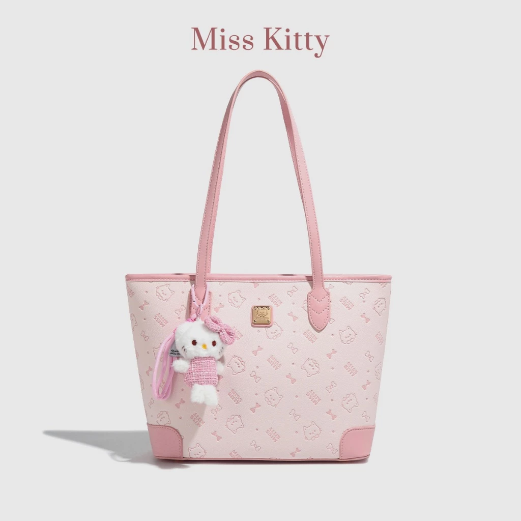 กระเป๋าสะพาย MISS KITTY สีชมพู กระเป๋าสะพายไหล่ผู้หญิง คิตตี้ กระเป๋าสะพายข้าง กระเป๋าใบใหญ่มาก กระเป๋าสะพายไหล่ thumbnail 5