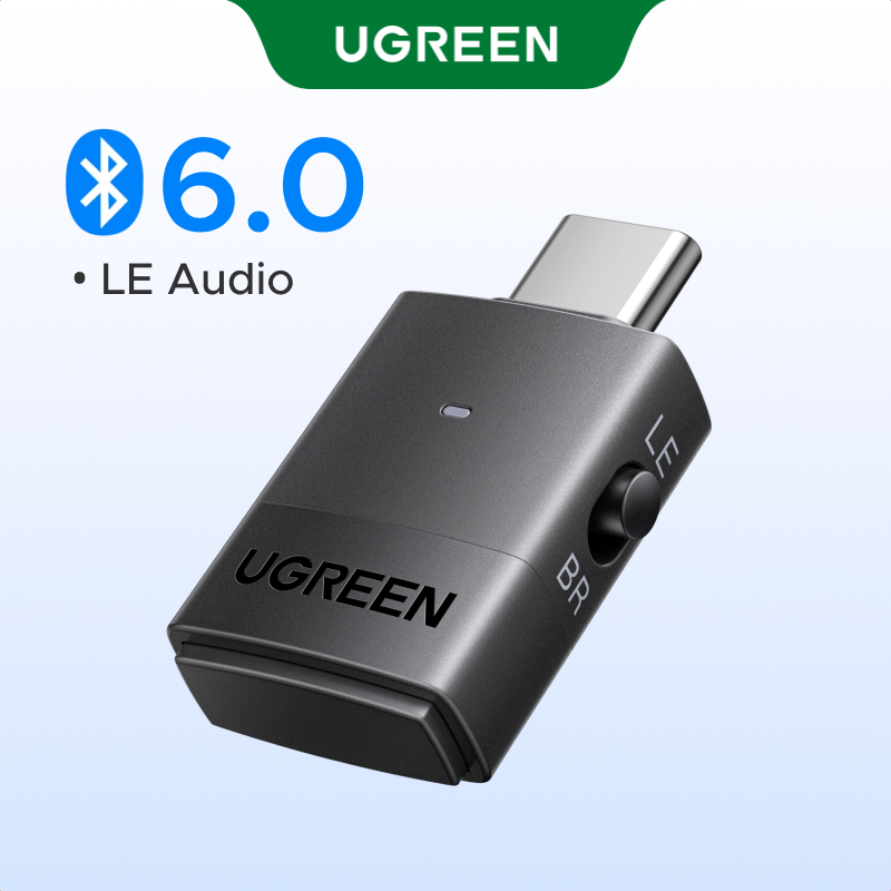 UGREEN เครื่องส่งสัญญาณเสียงบลูทูธ Latency ต่ํา + บลูทูธคลาสสิก 6.0 บลูทูธ LE Audio สําหรับ iphone17/PS5/Switch/ลําโพงบลูทูธ/หูฟัง