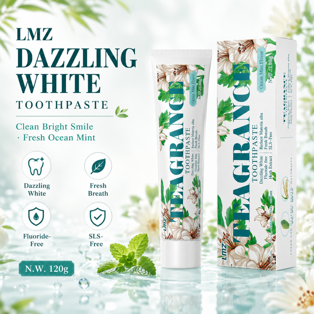LMZ 两面针 Teagrance ยาสีฟันฟันดูขาวสะอาด 120g รสมิ้นท์ทะเล ลมหายใจสดชื่น ปราศจากฟลูออไรด์ SLS-Free