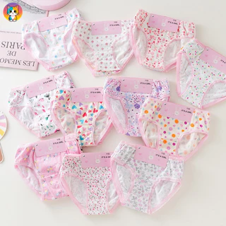 [จัดส่งฟรี] ชุดชั้นในผ้าฝ้ายสำหรับเด็กหญิงวัย 3-12 ปี แพ็ค 12 ชิ้น พิมพ์ลายดอกไม้และกระต่ายน่ารัก กางเกงในระบายอากาศได้ดีและนุ่มสบาย