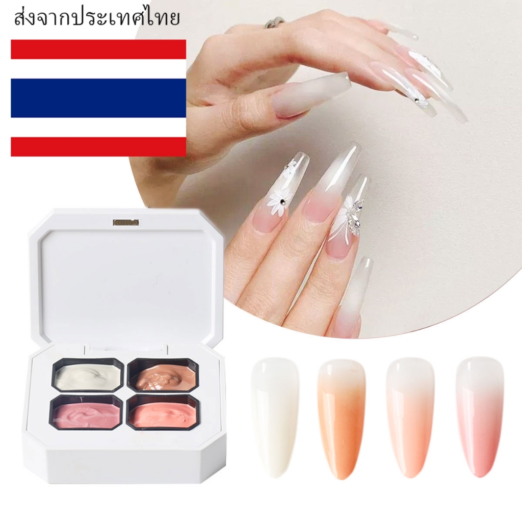 Myyeah 4 สี/กล่องเล็บ UV Gel คอนซีลเลอร์ Pat สี Polish Solid Gradient Patting วาดภาพวาดเจล Quick Dry