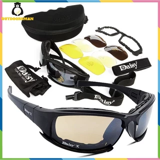 แว่นตาโพลาไรซ์ X7 Sunglasses UV400 พร้อมเลนส์ 4 เลนส์สําหรับการป้องกันทุกสภาพอากาศเหมาะสําหรับการล่าทหารและขี่มอเตอร์ไซค์