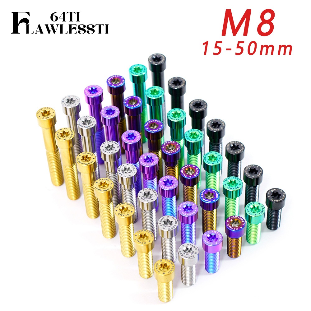FLAWLESSTI M8x20-50 Gr5 Titanium Bolt ด้านหน้าด้านหลังเบรค Caliper Bolt สําหรับ Forza 350 ADV 160 Wave 125 Xmax 300 Nmax 155 TMAX 560