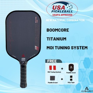 USAPA Approved Azgairit Reactor Boomcore Pickleball Paddle | Titanium + MOI Tuning System | Precise Control | T700 Carbon