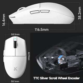 MCHOSE G3 V2 Wireless Mouse PAW3331/3395 เมาส์ไร้สาย Tri-Mode แบบมีสาย ไร้สาย 2.4g Bluetooth