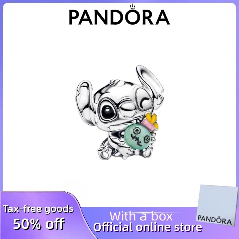 ขายร้อน 100% S925 เงินสเตอร์ลิง Pandora คู่สุภาพสตรี DIY ของขวัญวันเกิด Disney Stitch & Scrump Charm