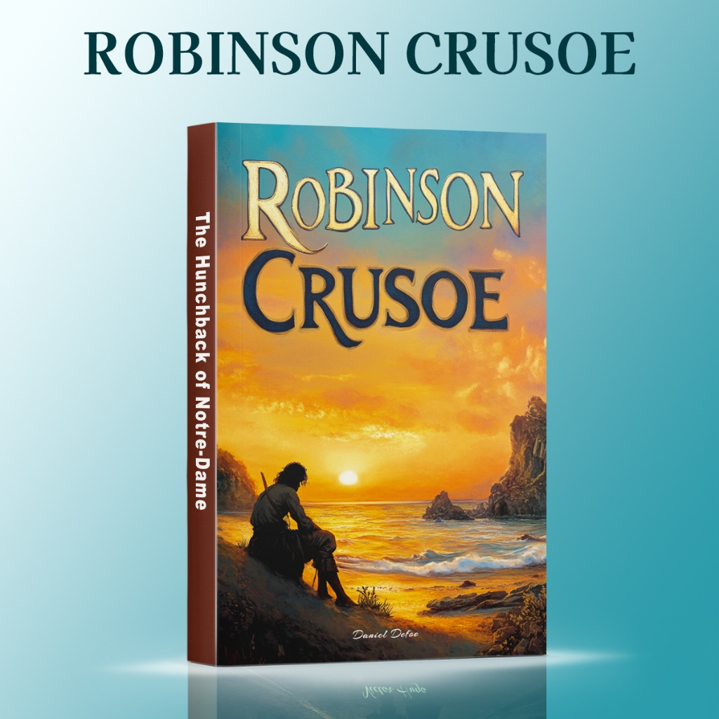 Robinson Crusoe Classic English Adventure Reader 18.5x26 ซม. Daniel Defoe Island Survival Story วรรณ