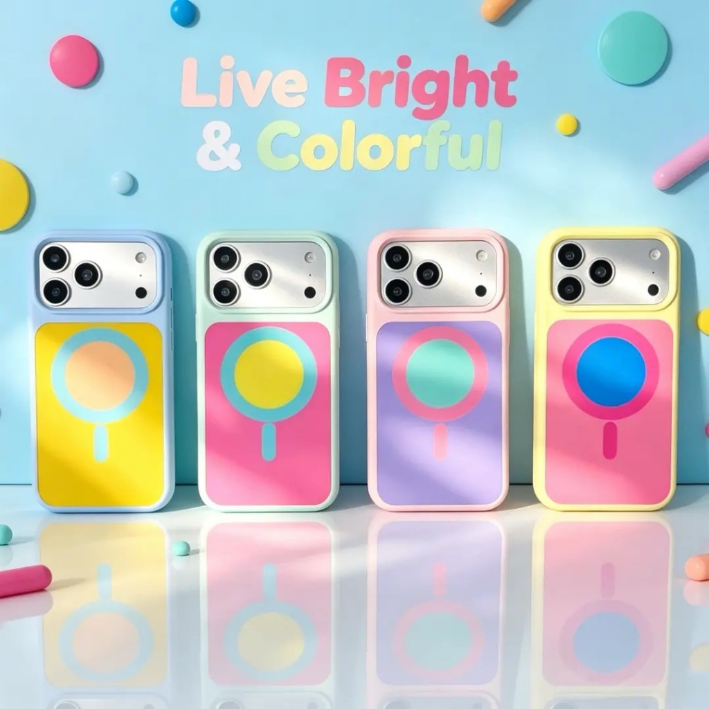 【Color-blocking dopamine/Silicone hard case/Pink】เคส compatible for iPhone 15 16 17 pro max case