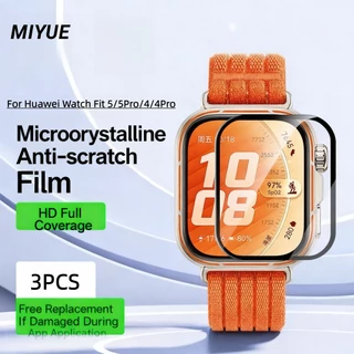 3PCS ฟิล์มป้องกันสําหรับ Huawei Watch Fit 5/5Pro Full Coverage Anti-Scratch HD Clear Bubble ฟรี 9H ความแข็งป้องกันฟิล์มป้องกันลายนิ้วมือสําหรับ Huawei นาฬิกา Fit4/4Pro อุปกรณ์เสริม