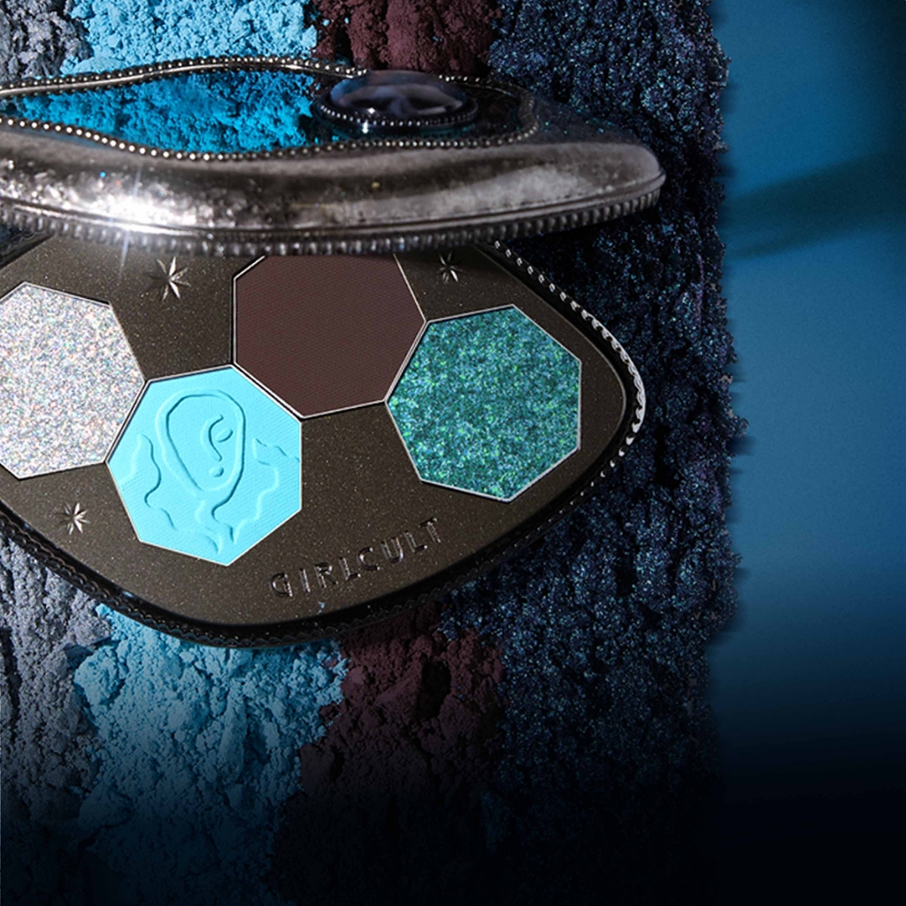 GIRLCULT Blue Ocean Summer Eyeshadow กลิตเตอร์สีน้ําตาลอมฟ้า แต่งตากันน้ําและติดทนนาน