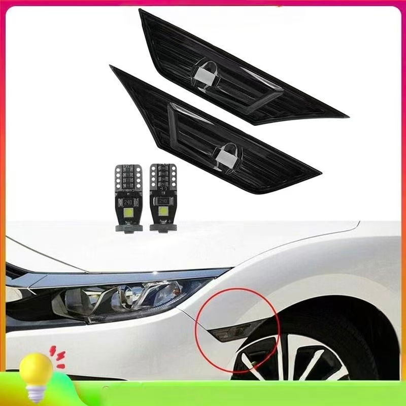 ส่งจากกรุงเทพ  ไฟเลี้ยวข้างพร้อมหลอดไฟ LED สําหรับ Honda Civic 2016-2020, 34350TETH01, 34300TETH01,ไฟรถยนต์ยอดนิยม