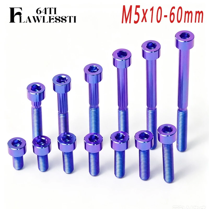 FLAWLESSTI M5x10-60 มม.G5 Titanium Bolt Bodywork Bodycover ABS Sensor Discถังน้ํามันสําหรับForza 350 PCX 160 Giorno 125