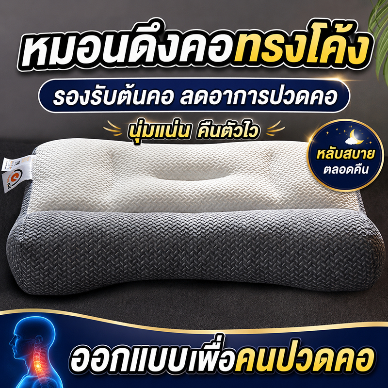 หลับสบาย ตื่นมาไม่ปวดคอ หมอนสุขภาพ สัมผัสนุ่ม 3D บรรเทาอาการปวดคอ จัดระเบียบกระดูกสันหลัง หมอนเพื่อสุขภาพ ลดการนอนกรน ป้องกันไรฝุ่น หมอนรองคอ หมอนแก้ปวดคอ หมอนนอนหลับสบาย หมอนลดกรน หมอนกันไรฝุ่น นอนหงายหรือตะแคงก็สบาย